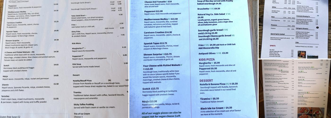 Cheese and Tomatin Aviemore Menu