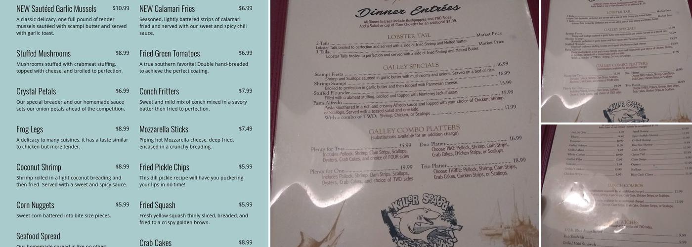 Sam's St. Johns Seafood Menu