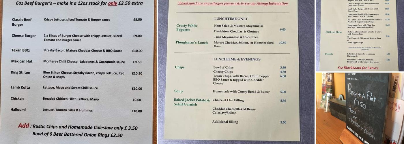 Frog and Bucket Menu