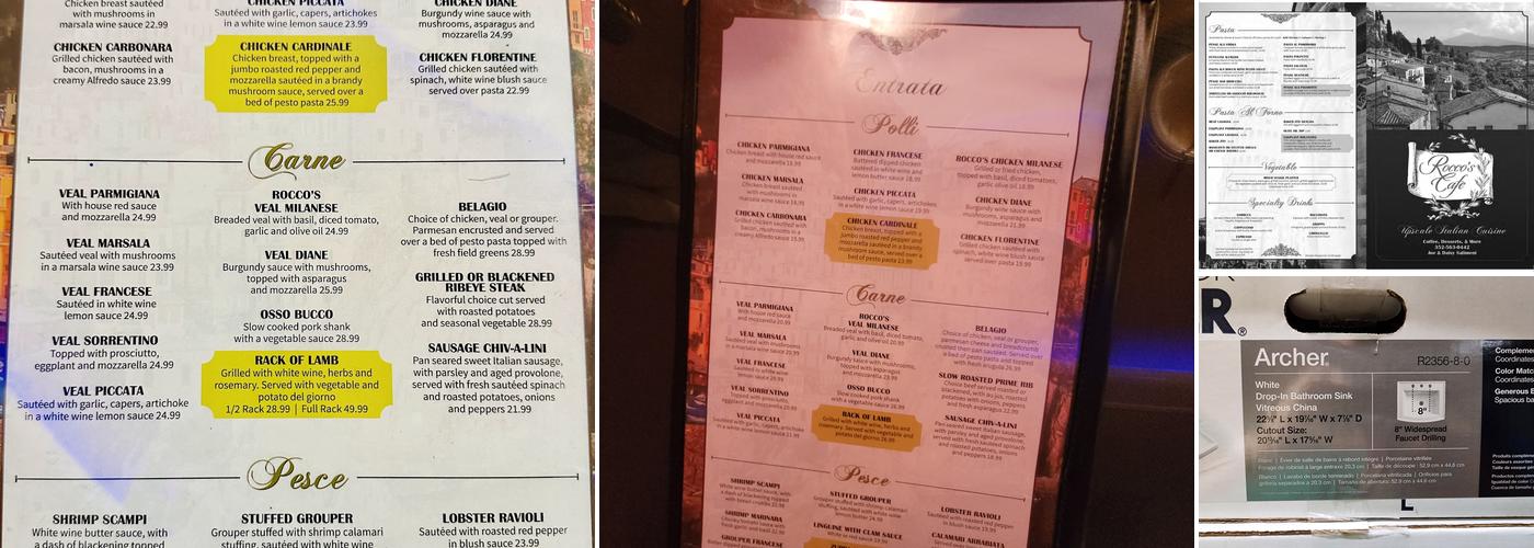 Rocco's Pizza & Cafe Menu