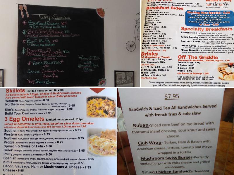 Kim's Cafe II Menu