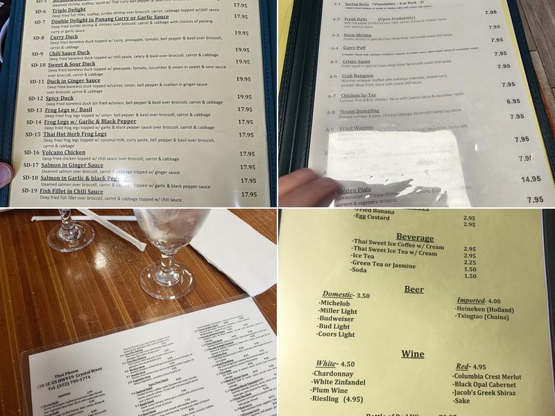 Thai Phoon Restaurant Menu