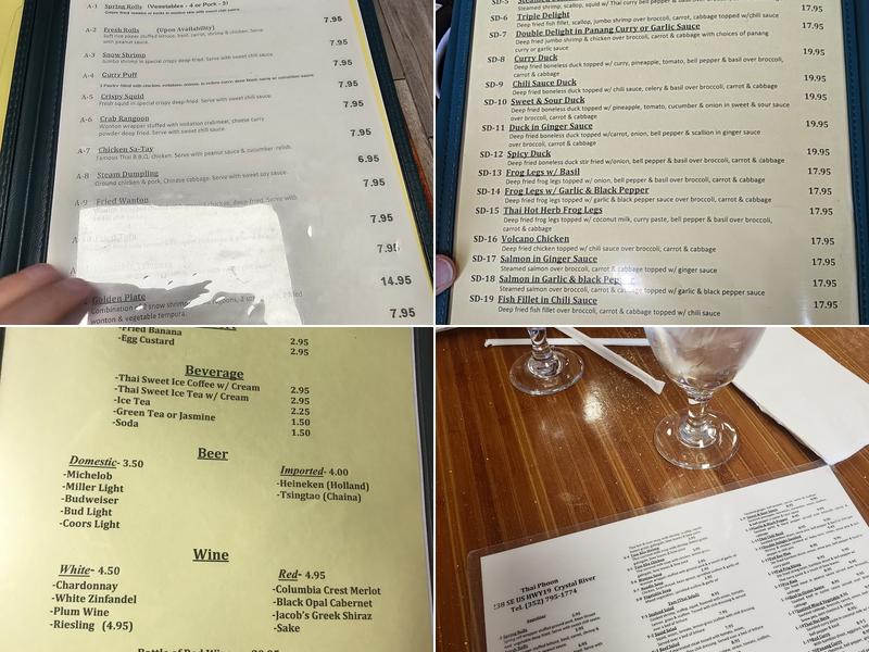 Thai Phoon Restaurant Menu