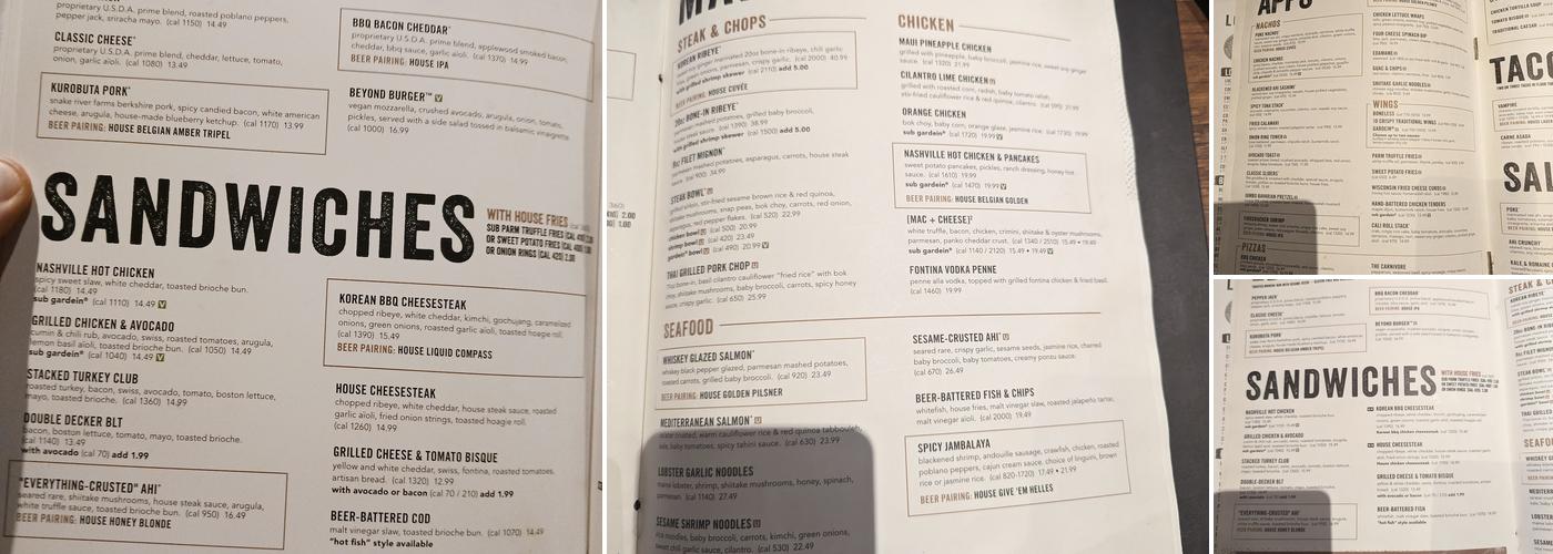 Yard House Menu