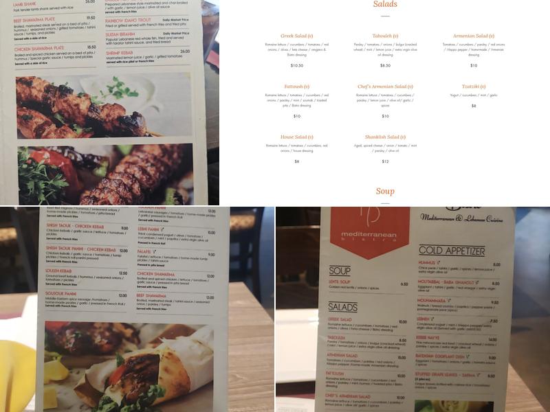 Mediterranean Bistro Menu