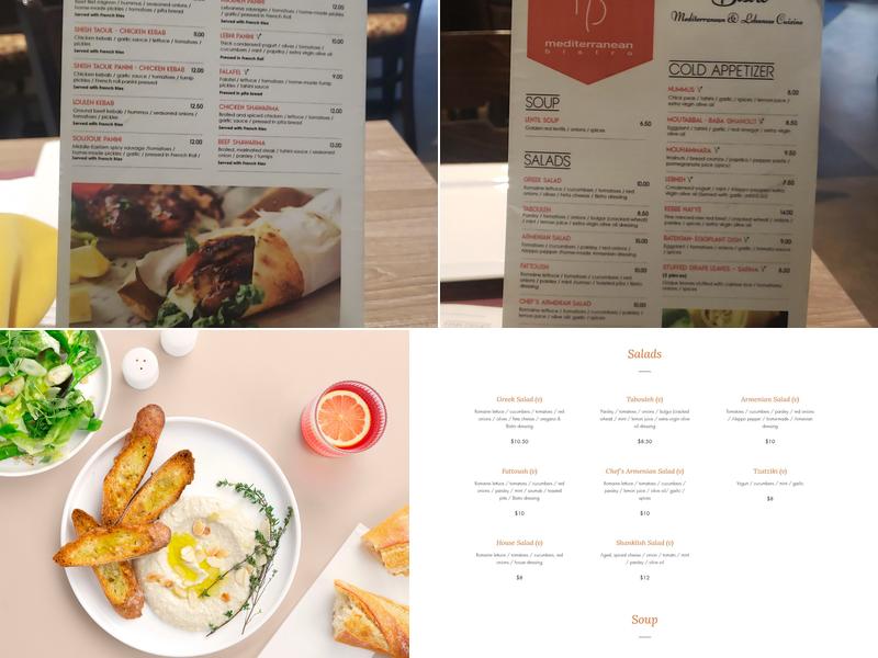 Mediterranean Bistro Menu