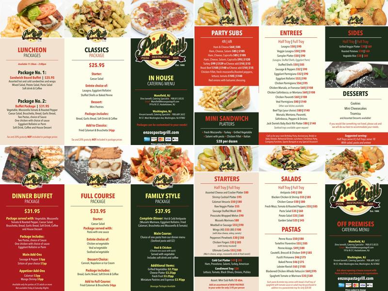 Washington Enzo's Pizzeria & Pasta Grill Menu