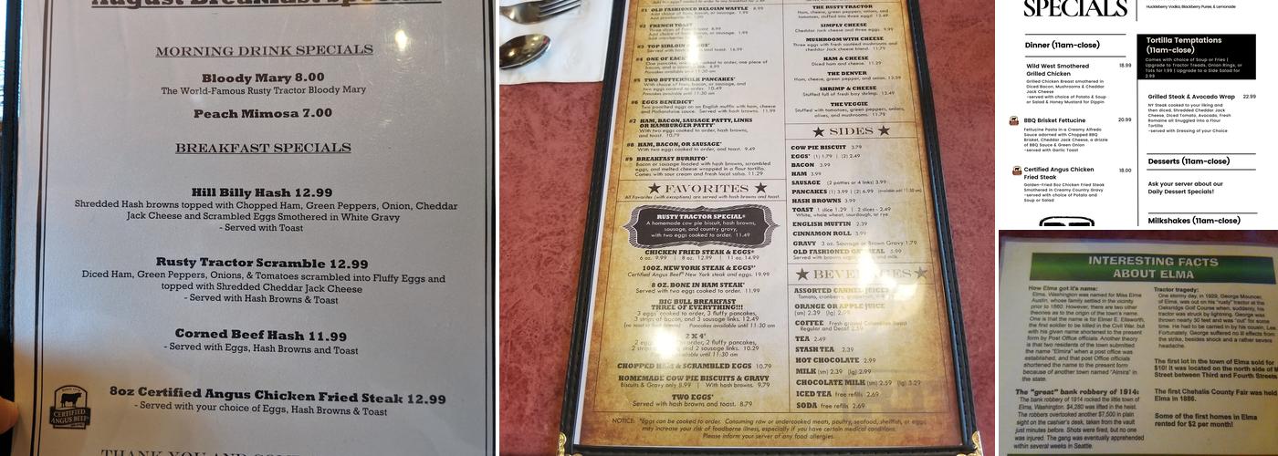 Rusty Tractor Restaurant Menu