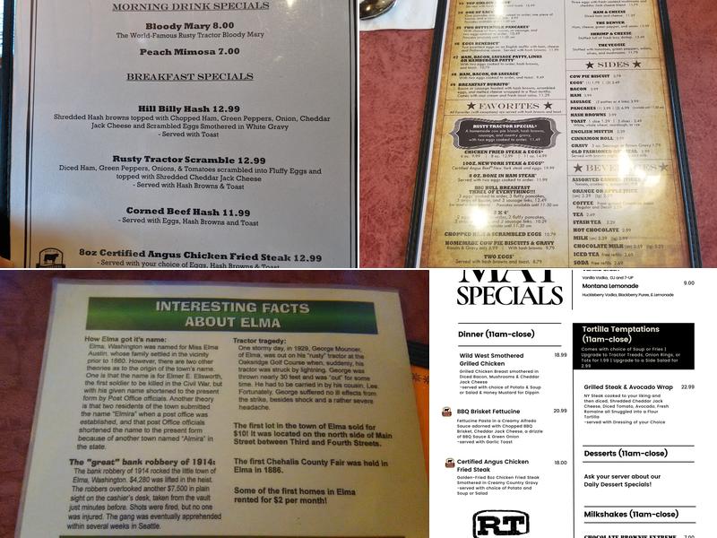 Rusty Tractor Restaurant Menu