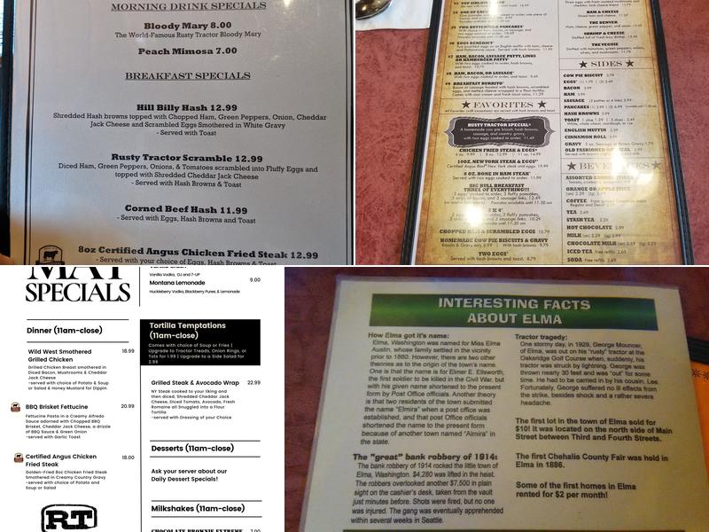Rusty Tractor Restaurant Menu