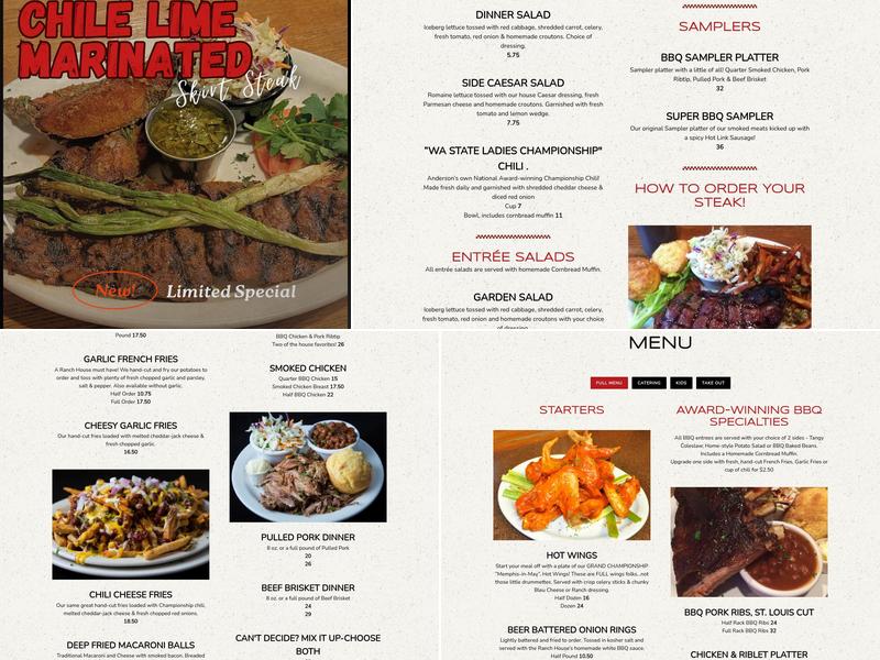 Ranch House BBQ & Steakhouse Menu