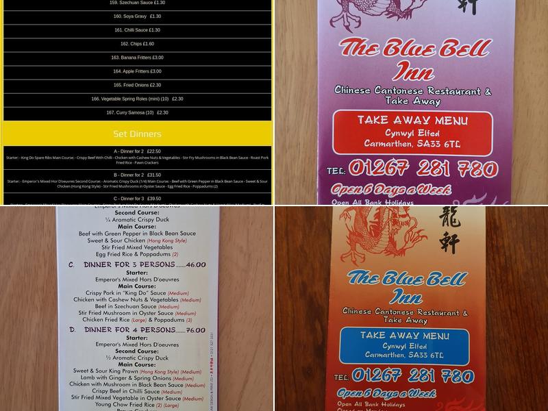 The Blue Bell Inn Menu