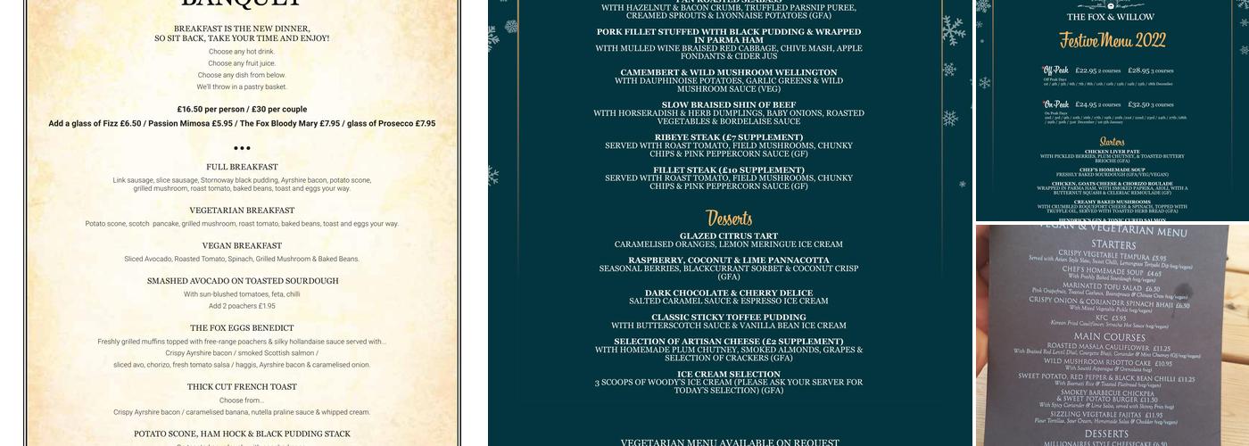 OYO The Fox And Willow Menu