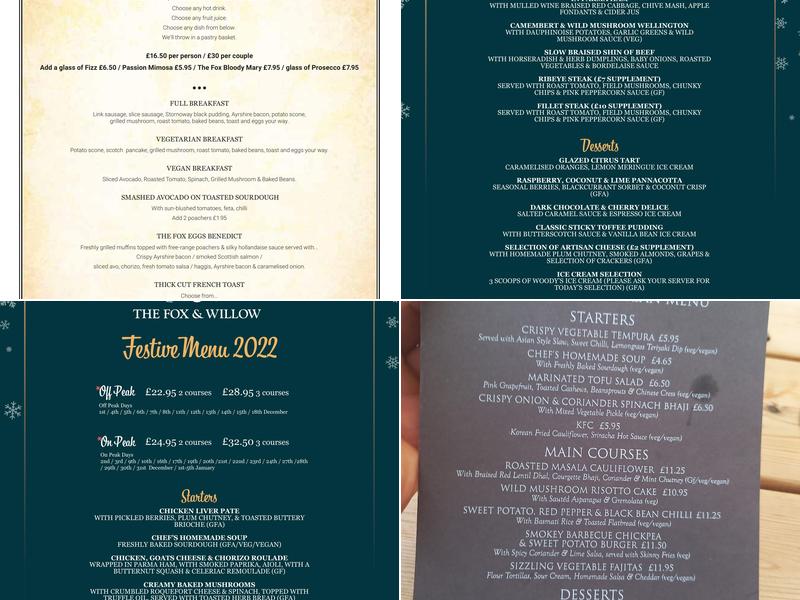 OYO The Fox And Willow Menu