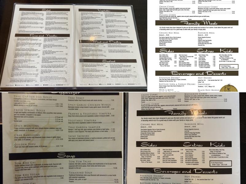 Thai Garden Restaurant-Lounge Menu