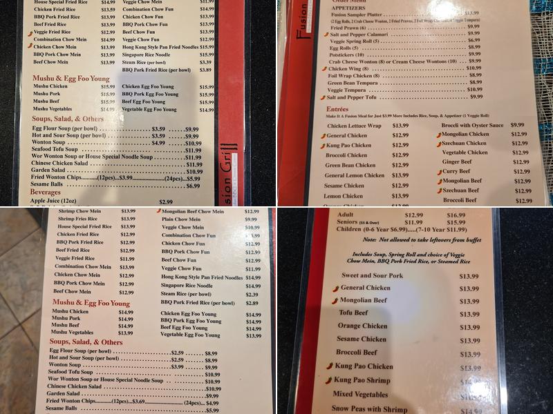 Fusion Grill Menu