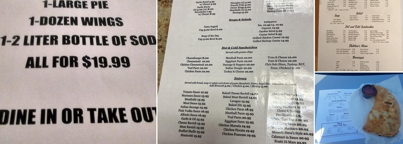 Steve's Pizzeria Menu