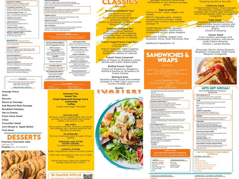 Famous Toastery Menu