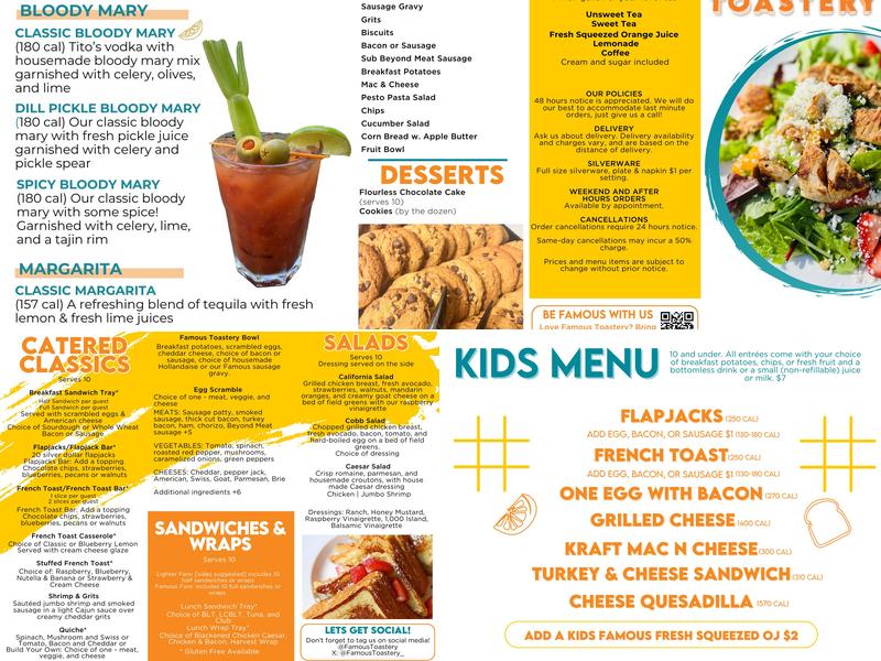 Famous Toastery Indian Land Menu