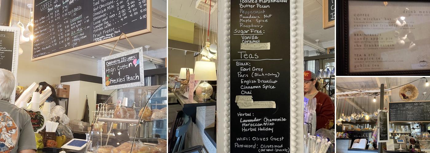 Olive's Mud Puddle Menu