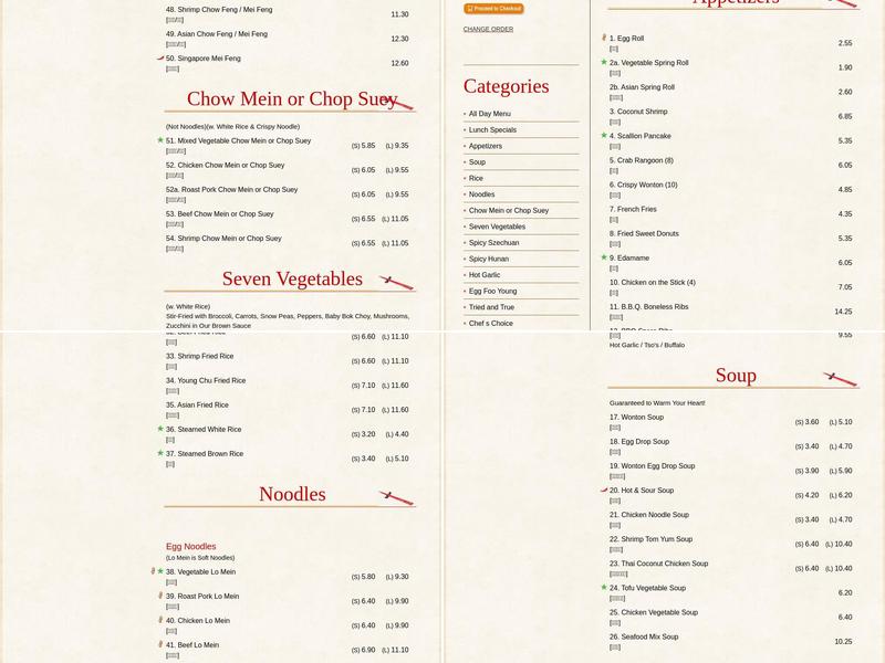 Asian Kitchen Menu