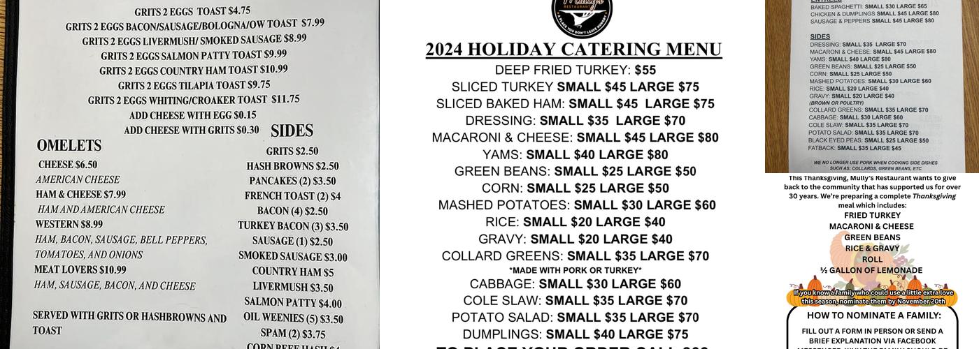 Mully's Menu