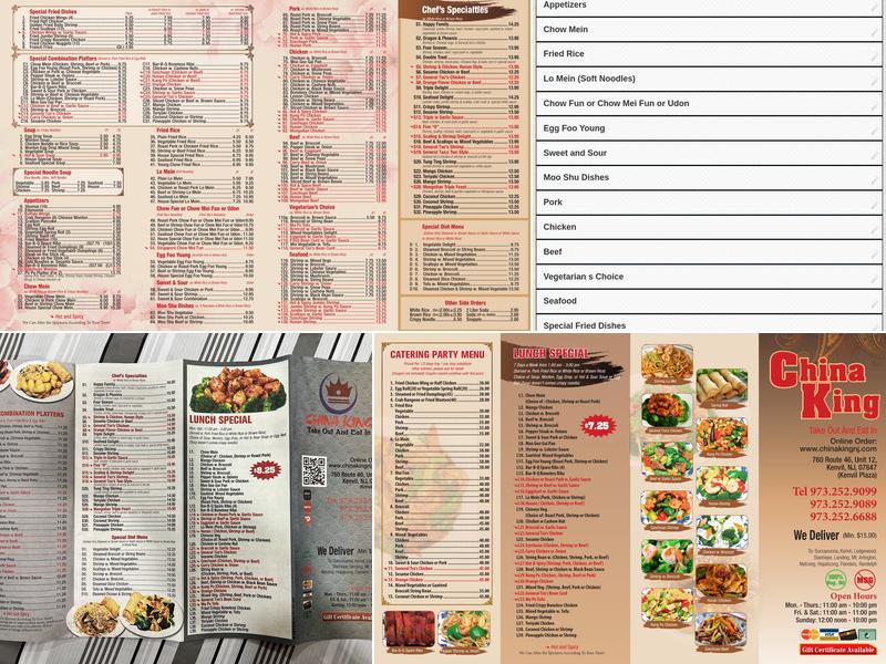 China King Menu