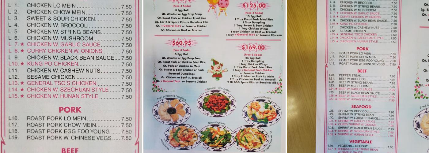 Dong's Chinese Express Menu