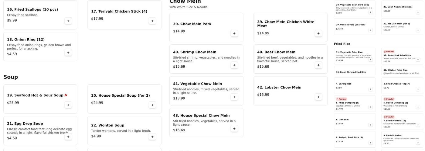 Chopstick Menu