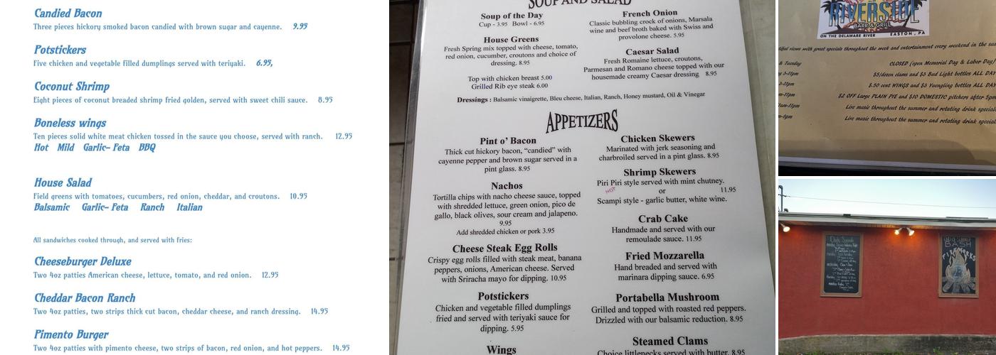 Riverside Barr and Grill Menu