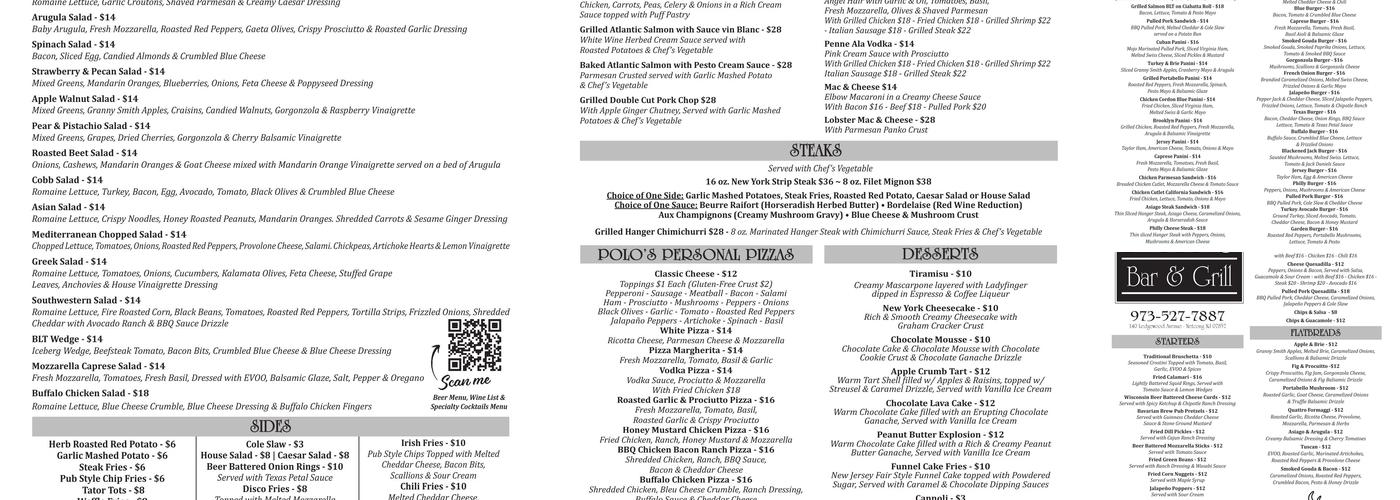 Polo's Bar & Grill Menu