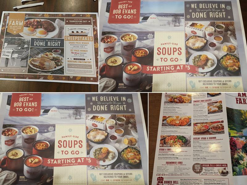 Bob Evans Menu