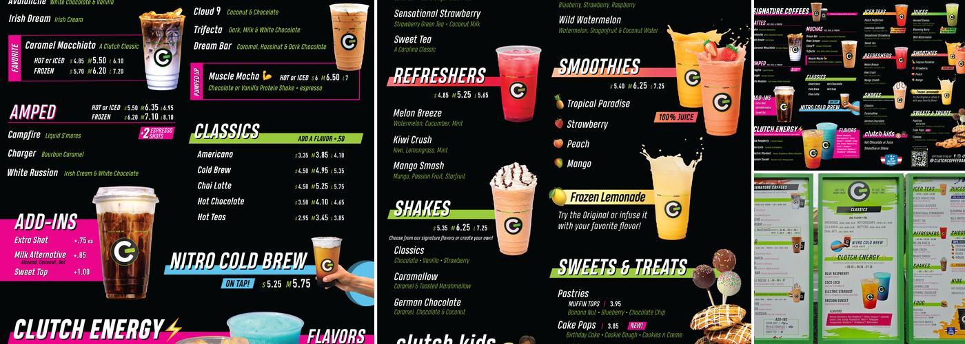 Clutch Coffee Bar Menu