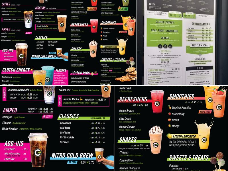 Clutch Coffee Bar Menu