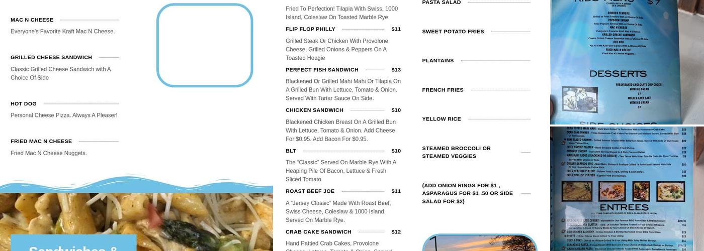 The Blue Parrot Grill Menu