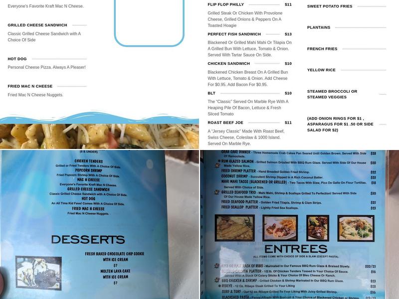 The Blue Parrot Grill Menu