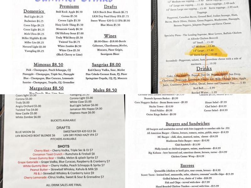 Landing Restaurant Menu