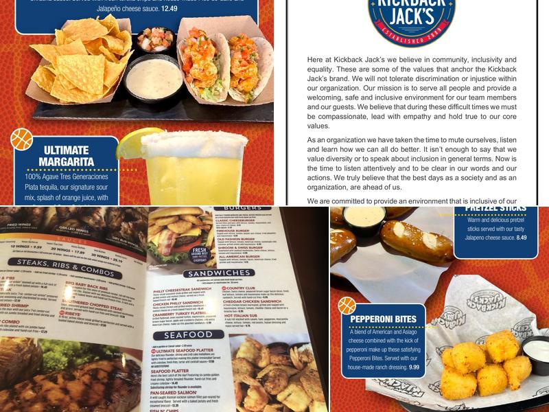 Kickback Jack's Menu