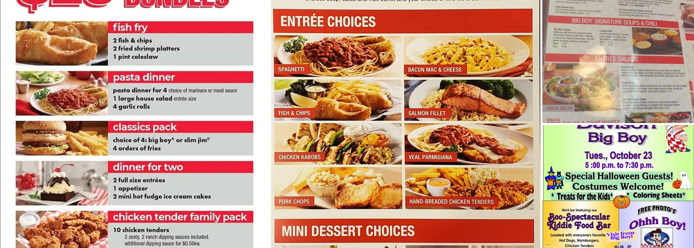 Davison Big Boy Menu