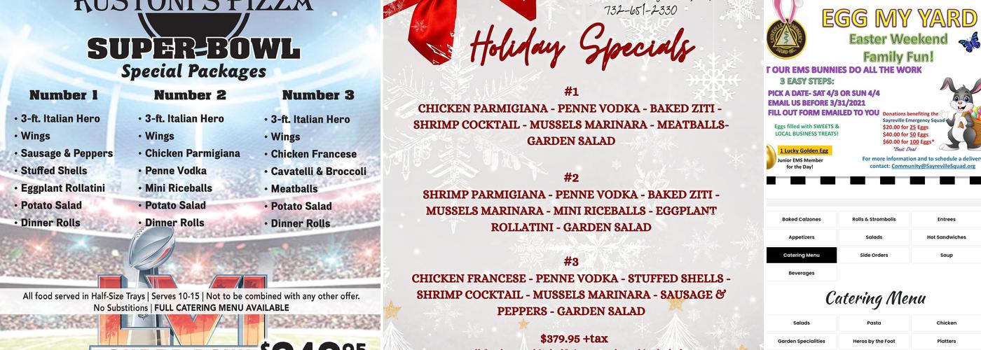 Rustoni's Pizza Menu