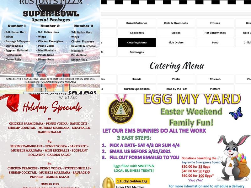 Rustoni's Pizza Menu
