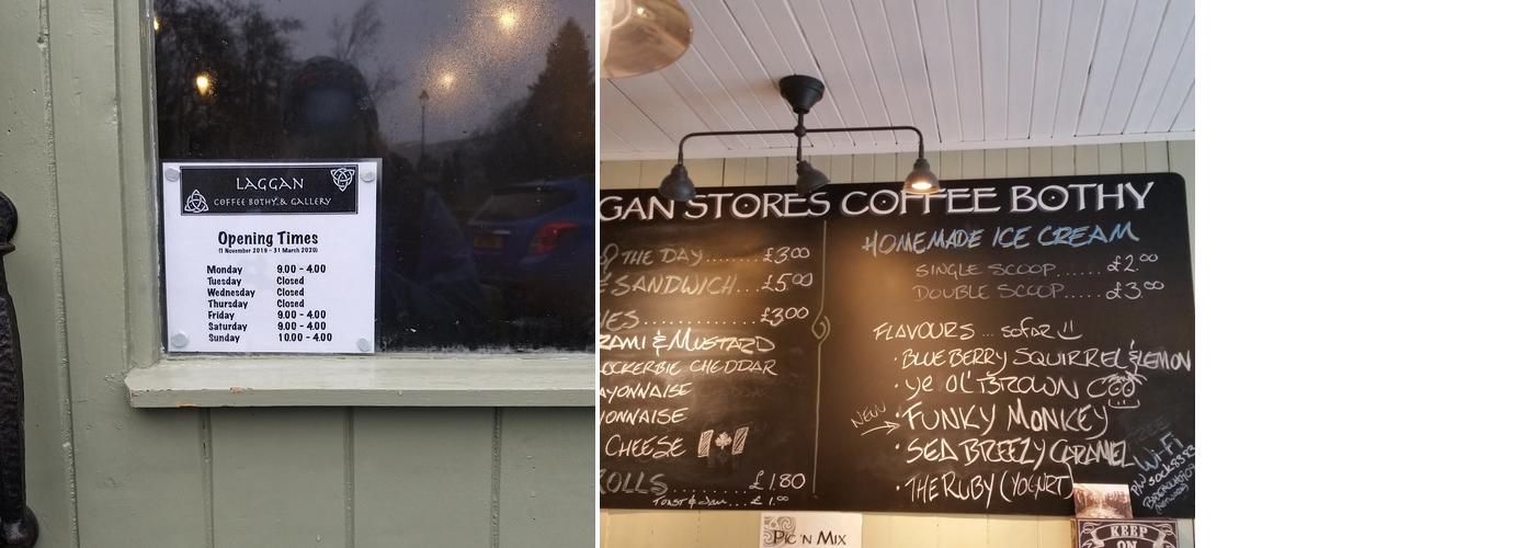 Laggan Stores Coffee Bothy & Gallery Menu