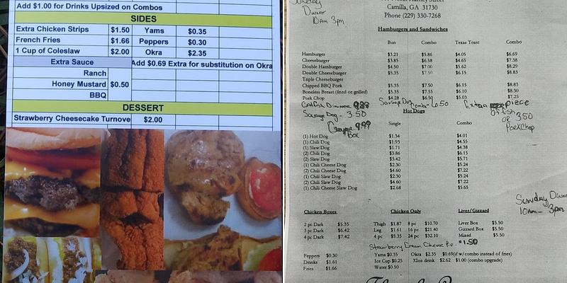 Scott's Fast Food Menu