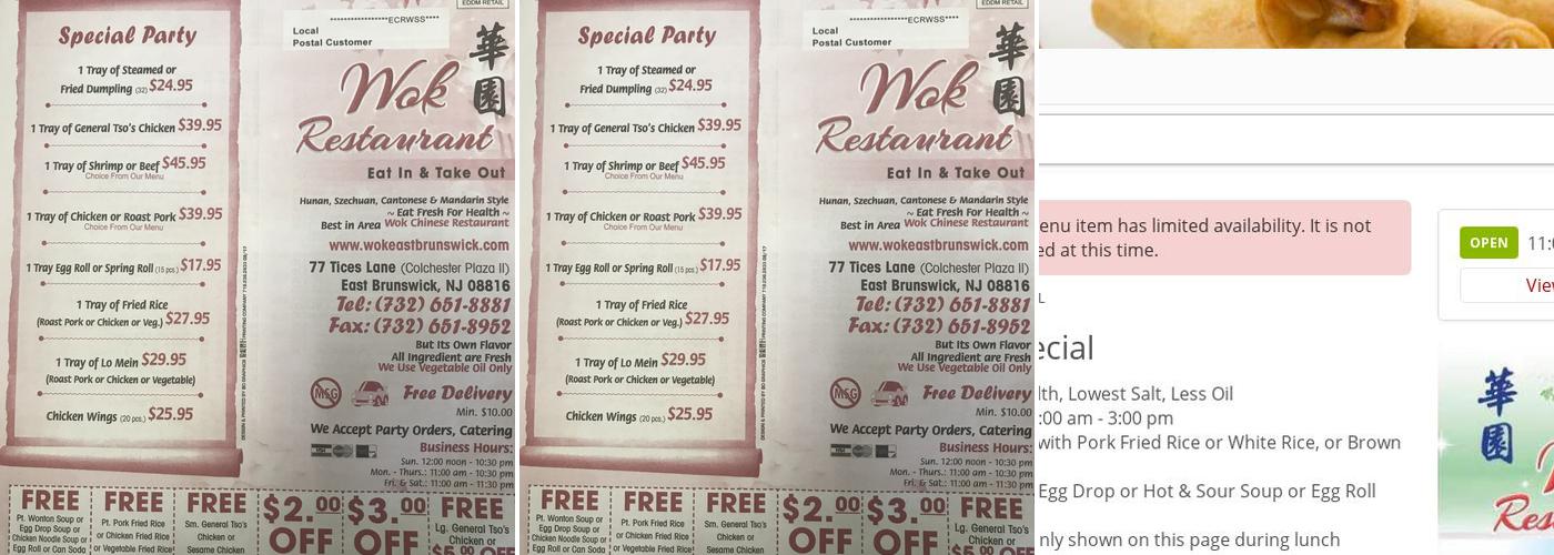 Wok Menu