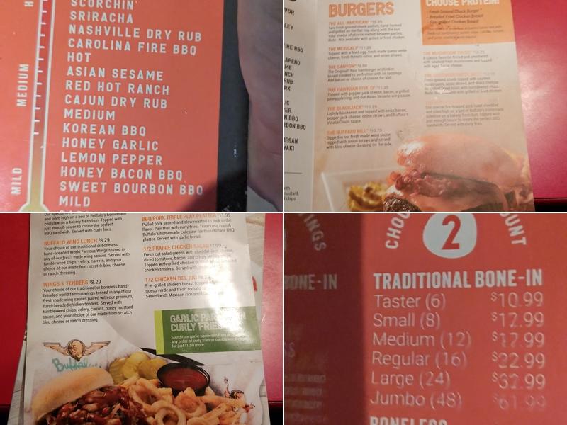Buffalo's Menu