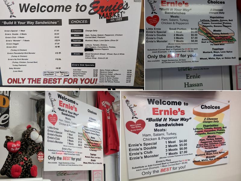 Ernie's Market Menu