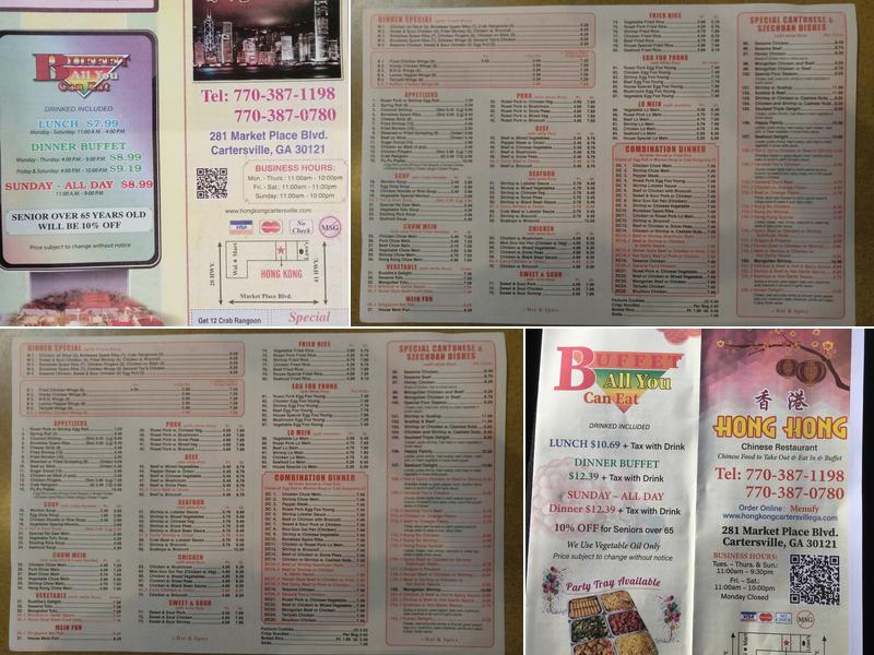 Hong Kong Restaurant Menu