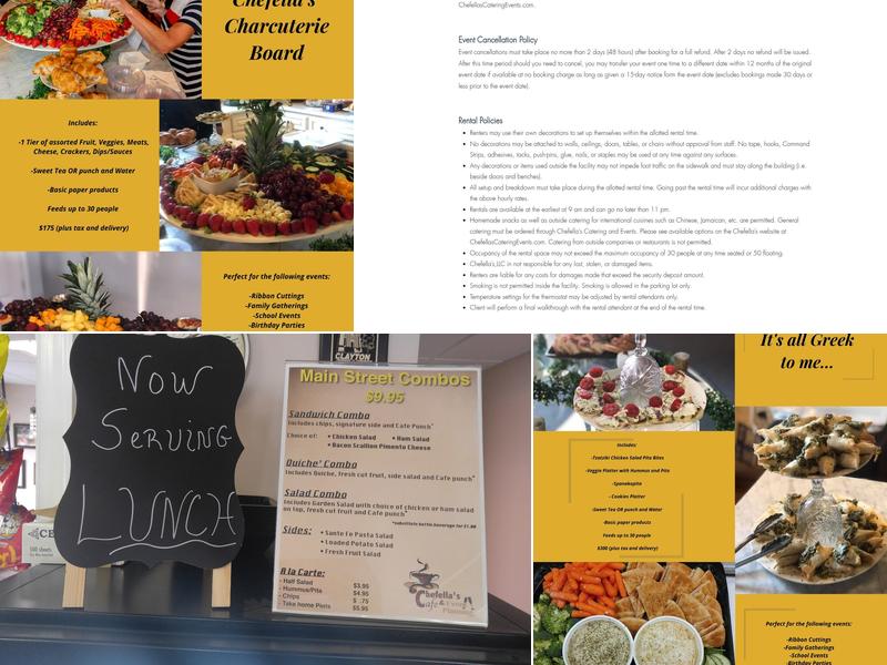 Chefella's Catering and Events Menu