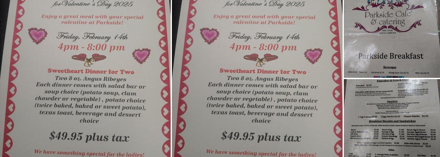 Parkside Cafe Menu