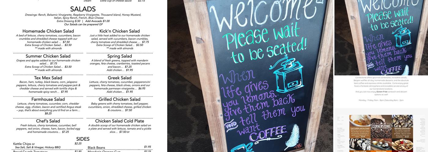 Cornerstone Cafe & Coffee Menu